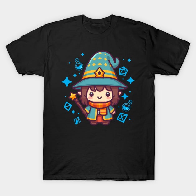 Chibi Female Wizard T-Shirt by Chibi Pops